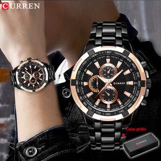Curren Relógios Homens Top Marca De Luxo Moda Casual Quartz Sports 8023 em Oferta na Shopee