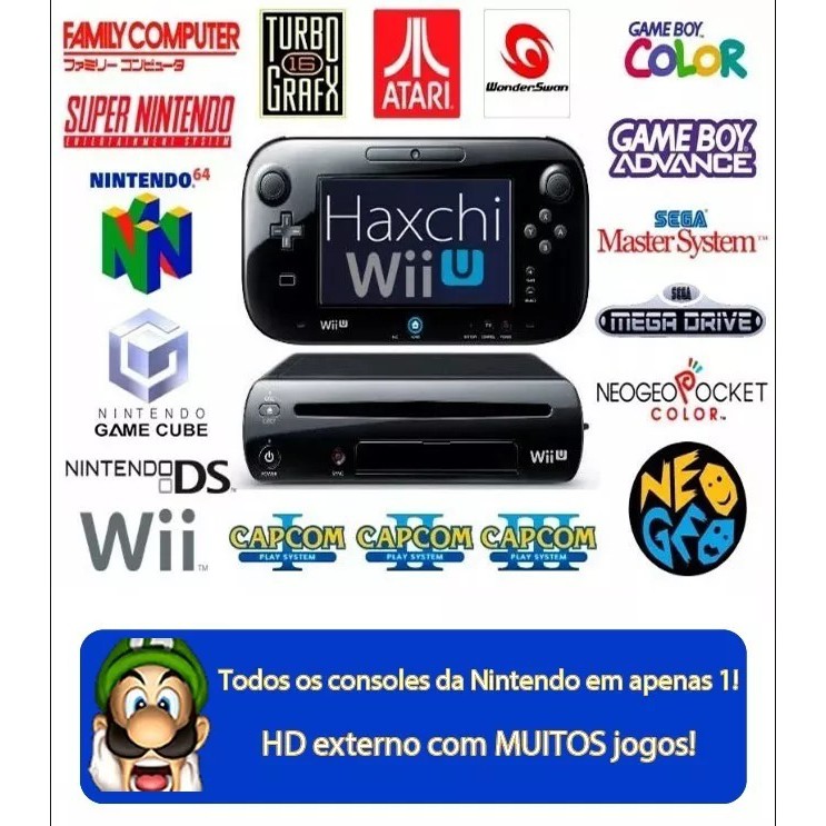 Nintendo Wii U Desbloqueado Haxchi + Hd 500gb