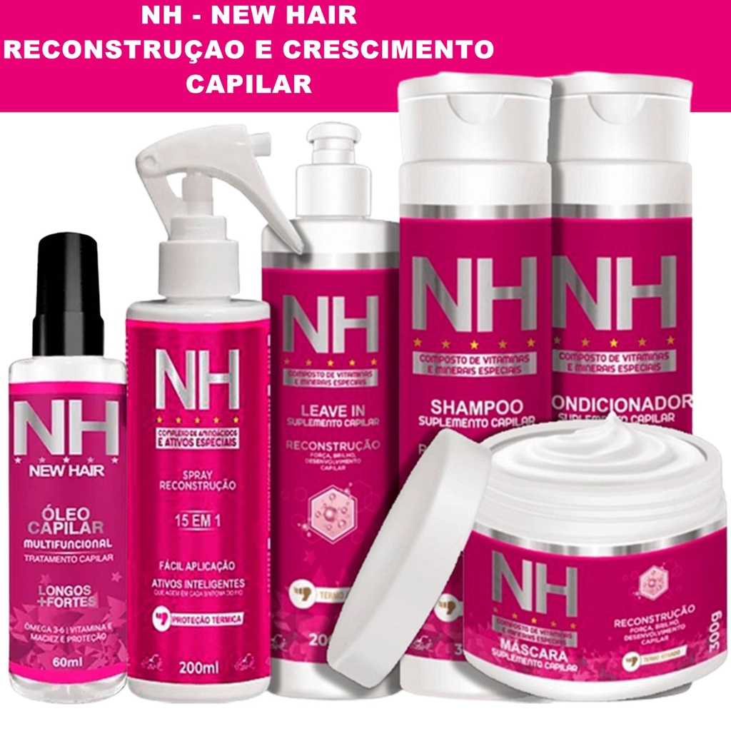 Crescimento dos Cabelos NEW HAIR - Kit Completo Belkit | Shopee Brasil