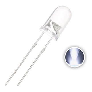 Led 5mm 100 Unidades Alto Brilho BRANCO Para Circuito Eletronico