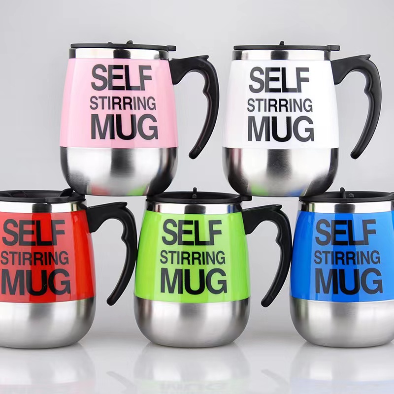 Caneca Inox Automática com Misturador Autostir – 13x9cm | Pilha AAA | Conserva Frio e Calor