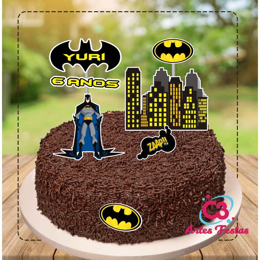 Topo de Bolo Batman Personalizado Fazemos todos os temas - PROMOÇÃO!!! |  Shopee Brasil