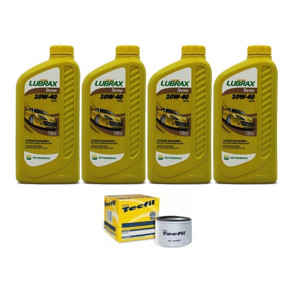 Kit de Troca de Oleo Original Renault Logan Clio Sandero 1.0 1.6 Lubrax 10w40