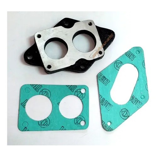 Base Carburador Tldz Baquelite Flange Alumínio Com Juntas Vw
