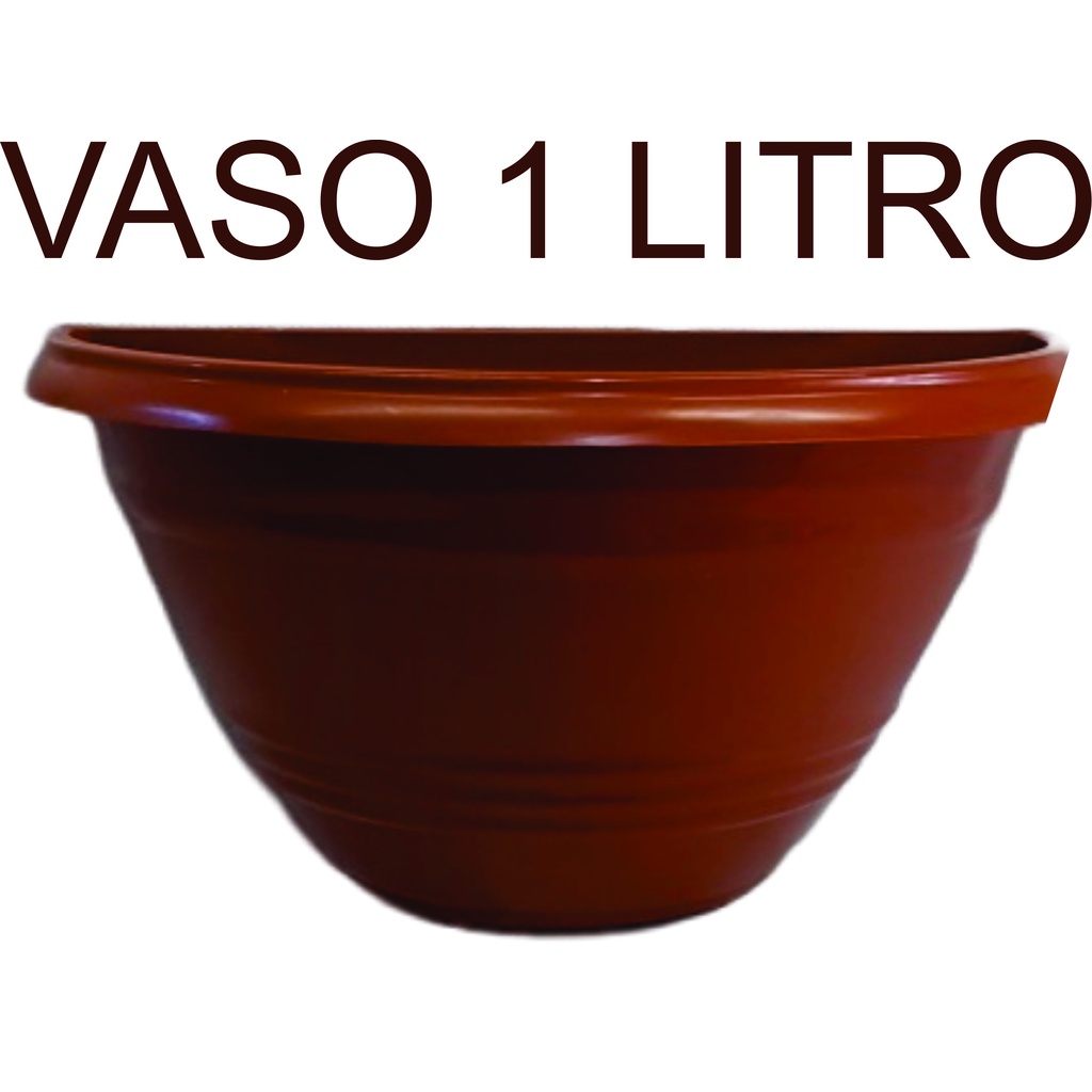 20 vasos de parede MARROM CERAMICA de 1 LITRO - vaso plástico para - jardim vertical - jardinagem - decoração - jardim -