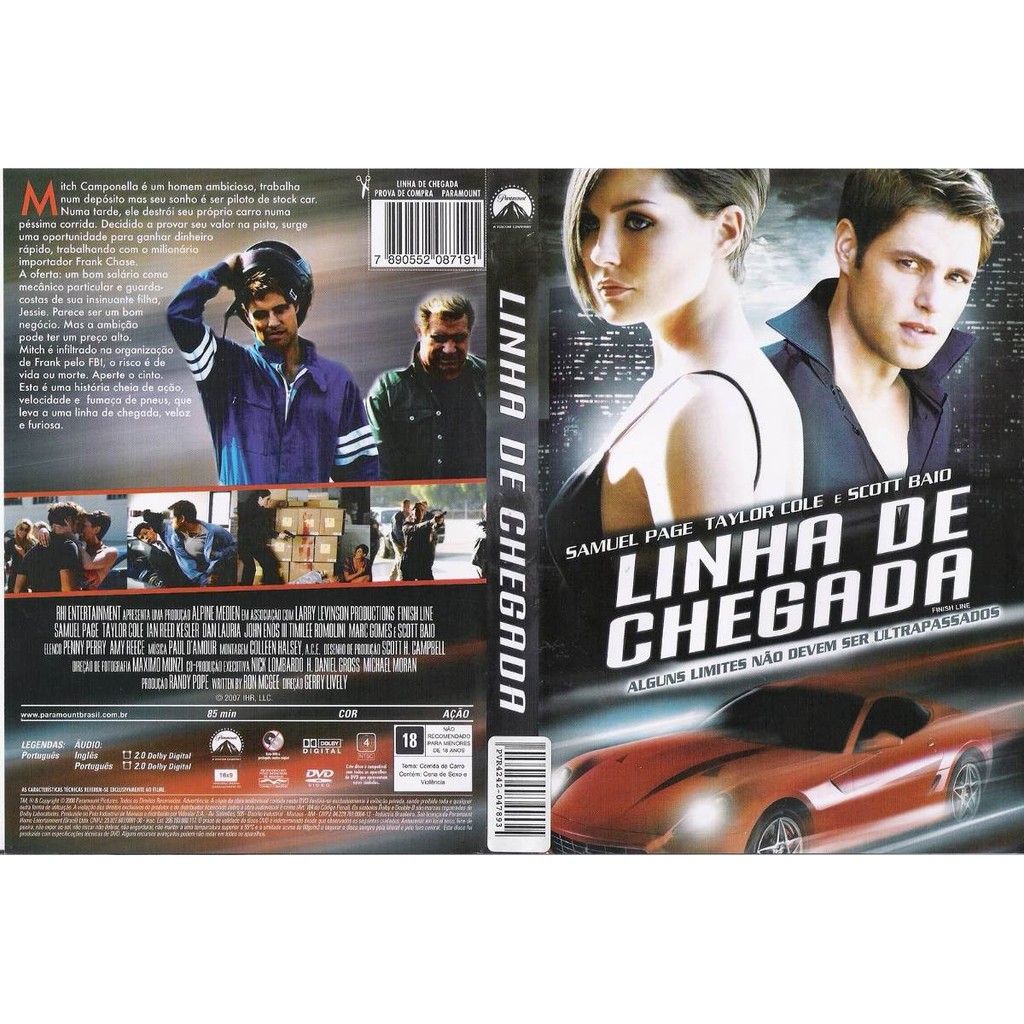 Dvd Linha De Chegada, Samuel Page, Ação, Original