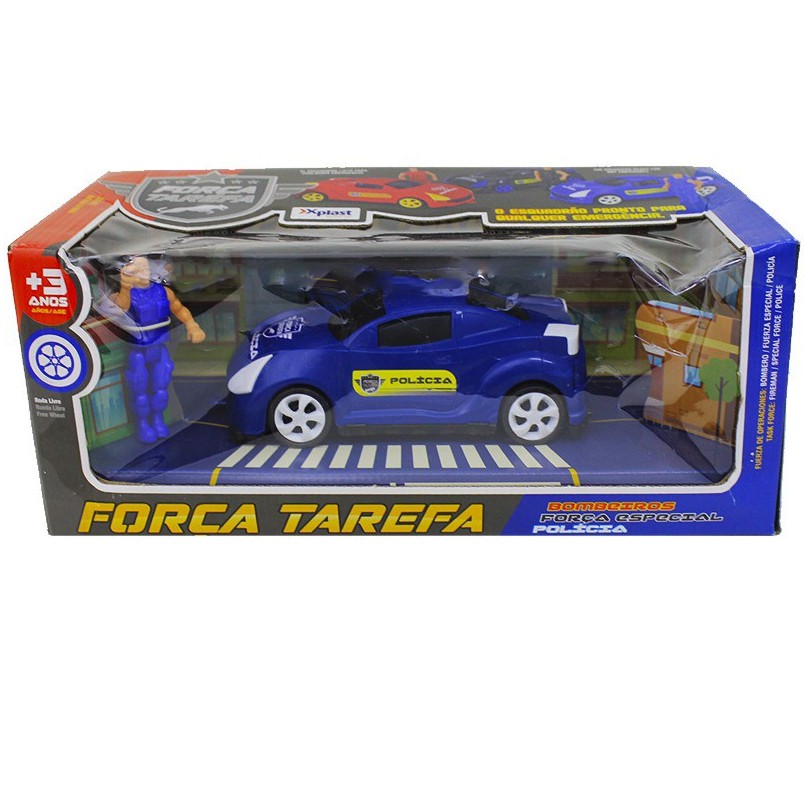 Carrinho de Brinquedo 33 Cm Força Tarefa Com Boneco - HomePlay