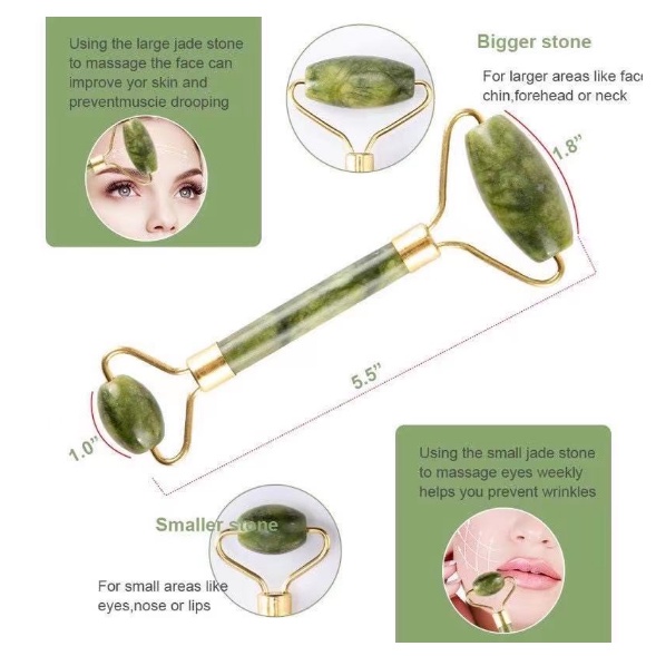Kit Rolos Massageador Pedra De Jade Massagem Facial Anti Rugas | Shopee