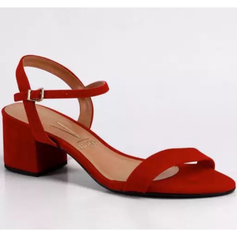 Sandália Vermelha VIZZANO salto baixo | Shopee Brasil