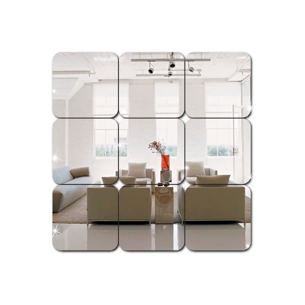 Espelho Decorativo Quadrado Em Acrílico 5 Quadrados 10x10 cm - Home & Living