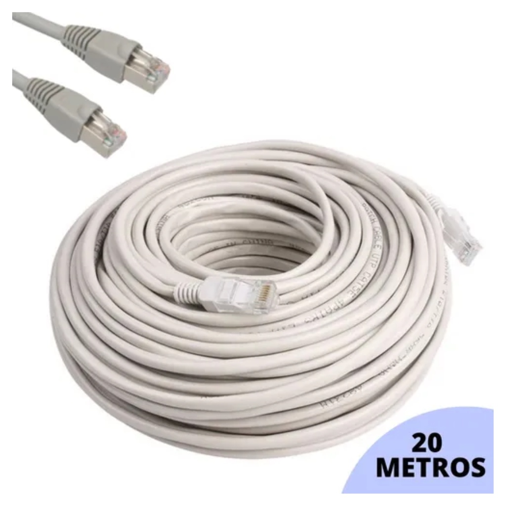 Cabo de Rede de Cftv 20 Metros Multicameras 4 Pares Alarme Montado