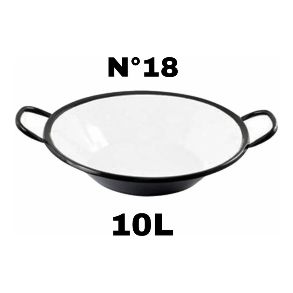 Tacho P/ Fritura Esmaltado N°18 - 10 L Pastel Batata Salgado