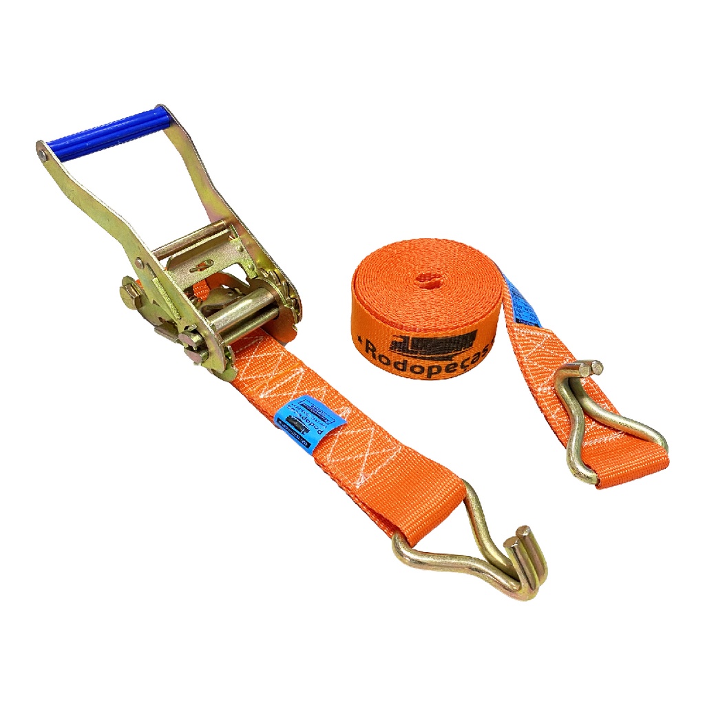 Kit Com 4 Catraca + 4 Cinta Amarração 2 Toneladas 5 Metros Rabicho