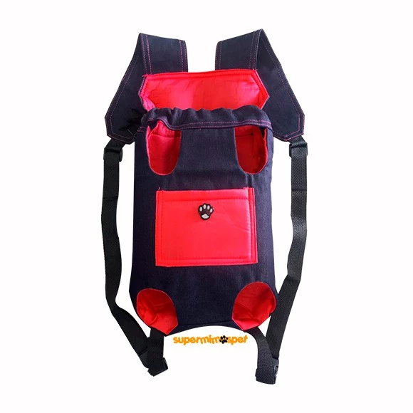 Bolsa Canguru Transporte Cães Gatos Cachorro Roupas Pet Vermelho