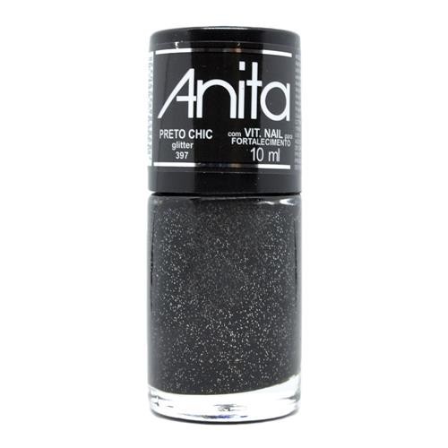 Esmalte Anita 397 PRETO CHIC10ml.GLITTER