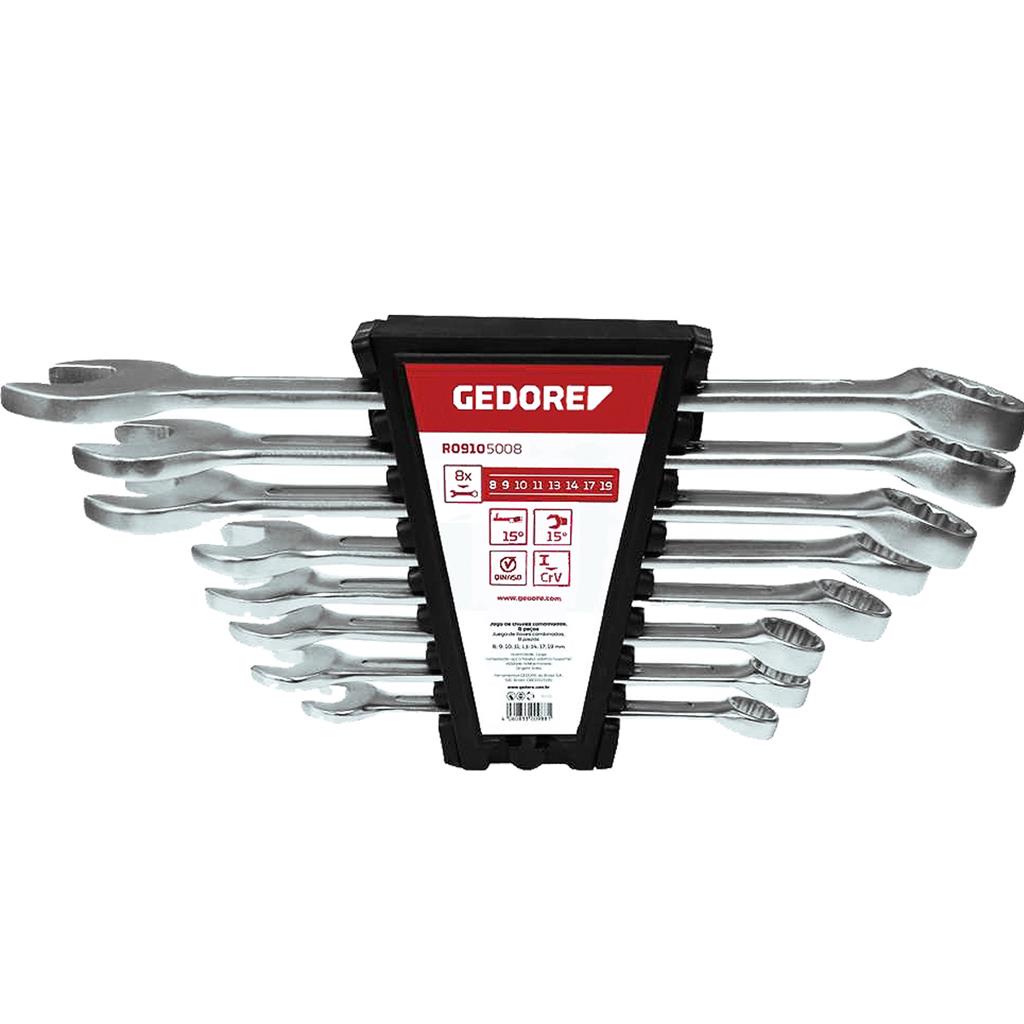 Jogo de Chave Combinada 8 a 19mm Gedore Red 8 Peças R09105008 em Oferta na Shopee
