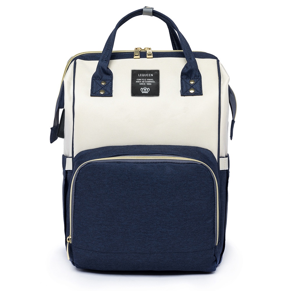 Mochila Bolsa Maternidade Lequeen Original Impermeável Porta Mamadeira Térmico Bebê Menino Menina 17L