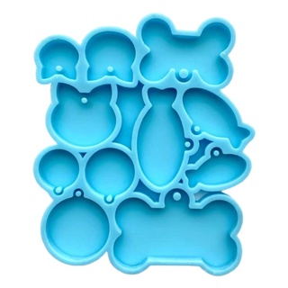 Pet Gatos Ossos De Peixes Cão Pendurado Chaveiro Pingente De Resina Epóxi Jóias Colar De Molde De Silicone DIY Artesanato Ferramenta De Fundição