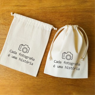 Saquinho de algodão KIT 5 UND "Cada fotografia é uma história" em Oferta na Shopee