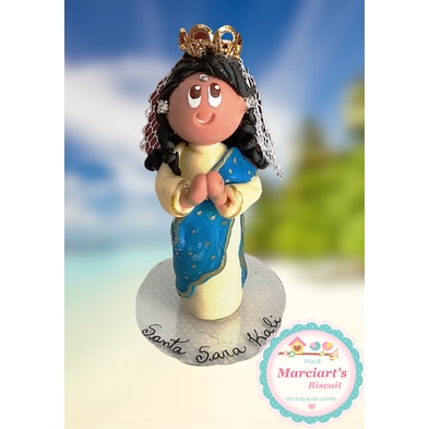 Sara Kali - imagem santa Sara Kali em biscuit - padroeira dos ciganos - protetora da maternidade