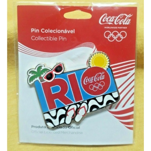 Pin / Botton Colecionável - Olimpíadas Rio 2016 - Calçadão de Copacabana
