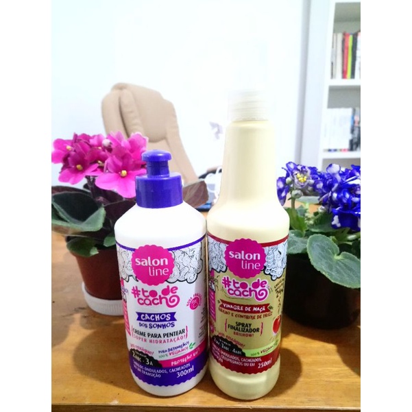 Kit To De Cachos Da Salon Line Creme De Pentear E Spray Finalizador Shopee Brasil
