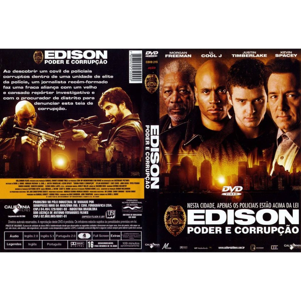 Dvd Edison - Poder E Corrupção, Morgan Freeman