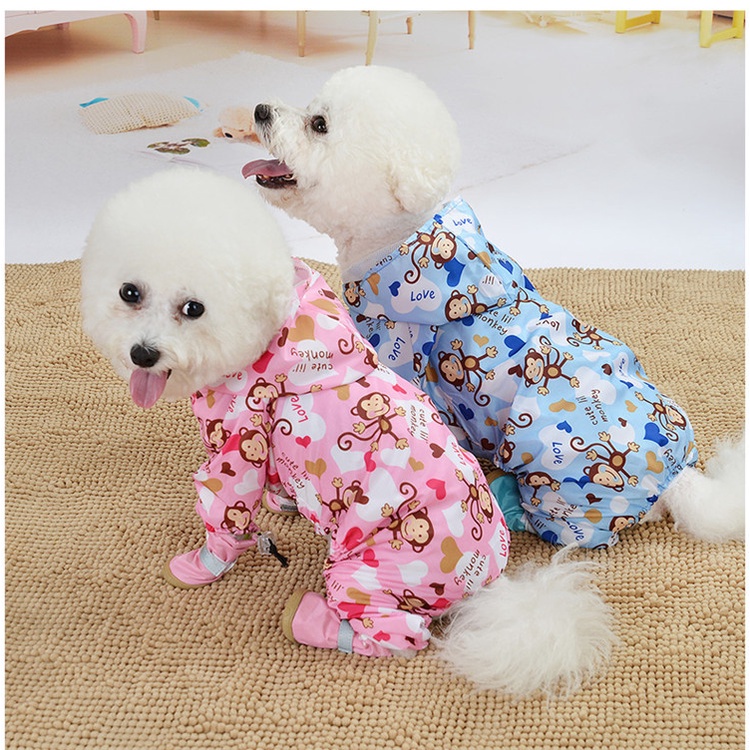 Capa de Chuva para Cachorro Roupa Pet Inverno Macaco