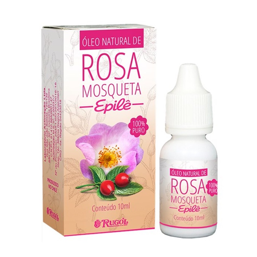 Óleo Natural Rosa Mosqueta Original Epilê 100% Puro 10ml Rugol - 1 Unidade