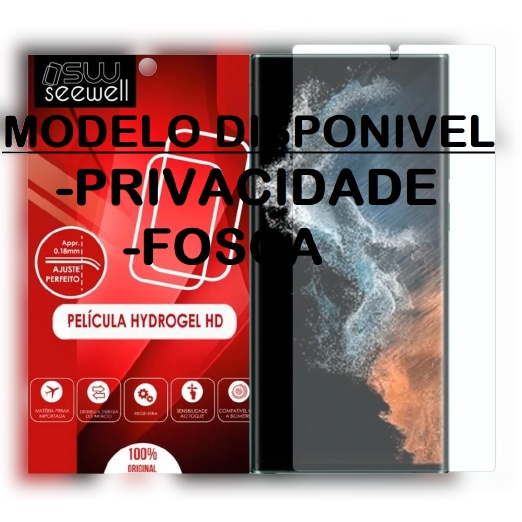 Pelicula Gel Hydrogel Privacidade / Fosca Galaxy s22 / Galaxy S22 Ultra / Galaxy S22+ / Galaxy s21 / Galaxy S21 Ultra / Galaxy S21+ / Galaxy S21 Fe / Galaxy s20 / Galaxy S20 Ultra / Galaxy S20+ / Galaxy S20 Fe / Galaxy s10 / Galaxy s9