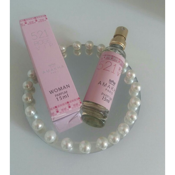 Perfume  Feminino Vip Rosé 15 ml AMK em Oferta na Shopee