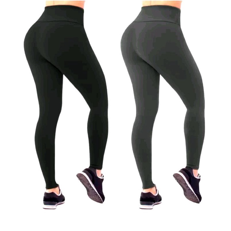 Kit 2 Calças Legging Leg Suplex Feminina Fitness