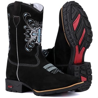 Bota Texana Infantil Feminina Country Infantil Couro Unissex Cruz Verde Festa em Oferta na Shopee
