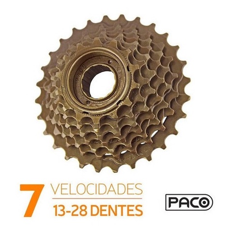 Catraca Roda Livre 7 Velocidades 14/28 Dentes Bike Dourada Index