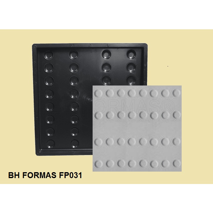 Fôrma Plástica Piso Tátil Alerta  45x45x2,5cm   FP031