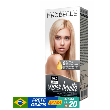 Coloração Super Bonita 10.0 - Louro Claríssimo Probelle probelle em Oferta na Shopee
