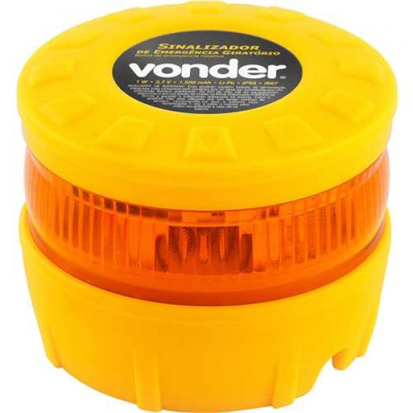 Sinalizador De Emergência Giratório Recarregável com 3 Modos de Iluminação Vonder em Oferta na Shopee