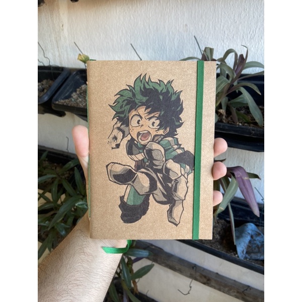 Sketchbook Caderno Boku No Hero Izuku Midoriya Dekucom Elástico e Marca Página Shopee Brasil