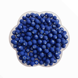 Miçanga - Bola Emborrachada - Azul Royal - 8mm - Pct c/ 50gr