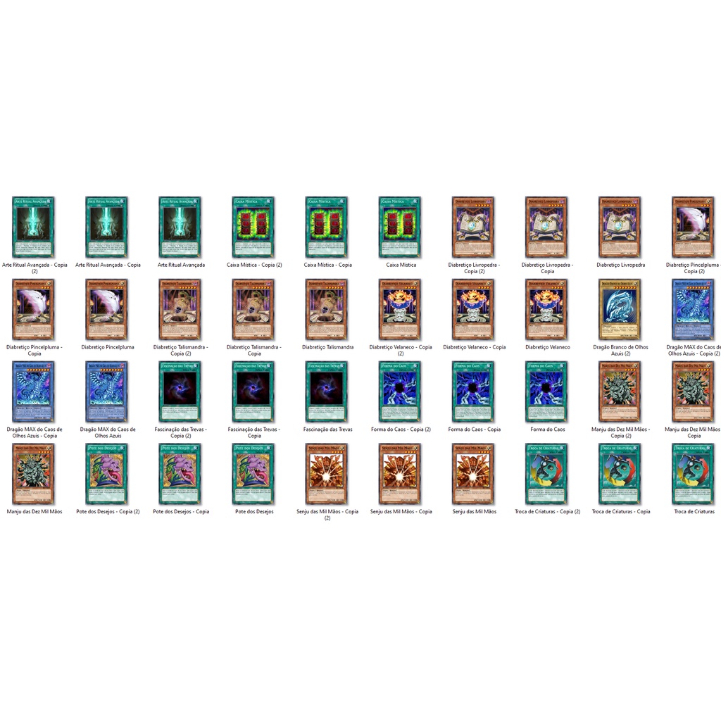 Cartas Yugioh - Deck Dragão Max do Caos 40 cartas ORICA TCG Yu-Gi-Oh