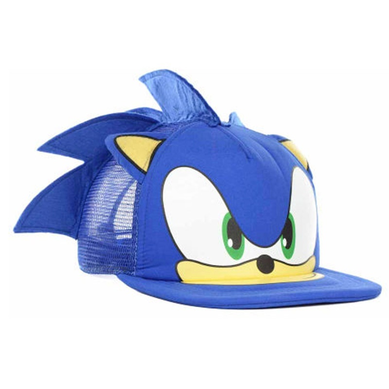 Desenho Animado Azul Sonic The Hedgehog Hat Kid Mesh Boné De Baseball