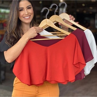 Cropped Ciganinha Gaivota Blusa Blusinha Morcego Promoção