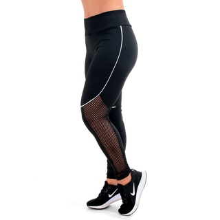Calça Legging Com Detalhe em Tela 10758