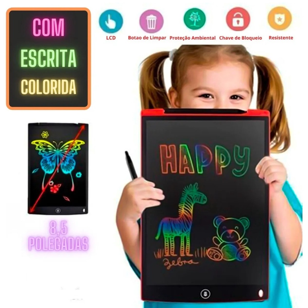 Lousa Mágica Anotações Tablet Infantil Lcd