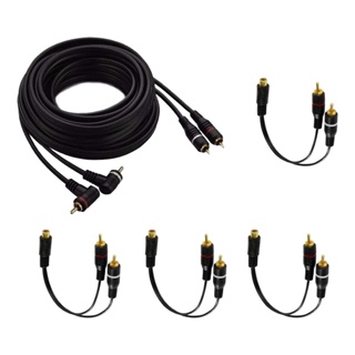 Kit 01 Cabo Rca 5 Metros + 4 Cabos Y 2 Macho / 1 Fêmea em Oferta na Shopee