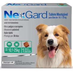 Antipulgas e Carrapatos NexGard 68mg para Cães de 10,1 a 25 Kg Caixa com 1 Tablete