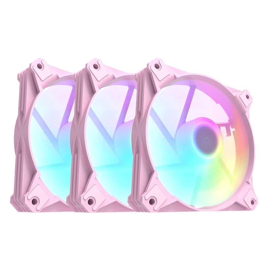 COOLER FAN HYRAX HCL603 3IN1 PARA GABINETE ROSA