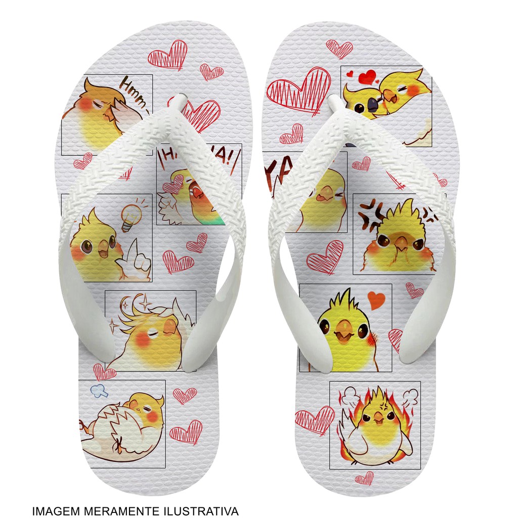 chinelo calopsita humor- tira grossa