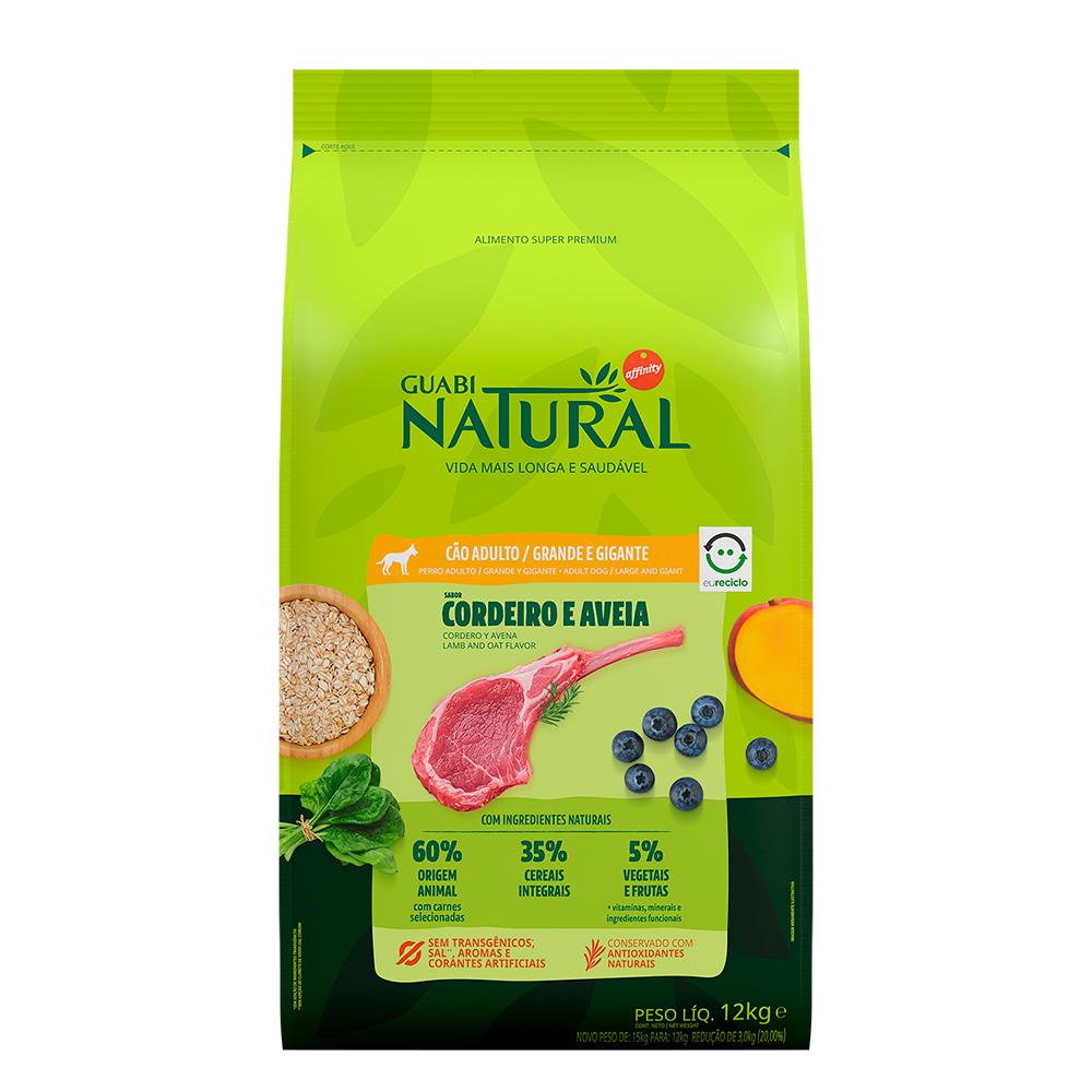 Racao Guabi Natural Caes Ad R.Gran/Giga Cordeiro/Aveia 12kg em Oferta na Shopee