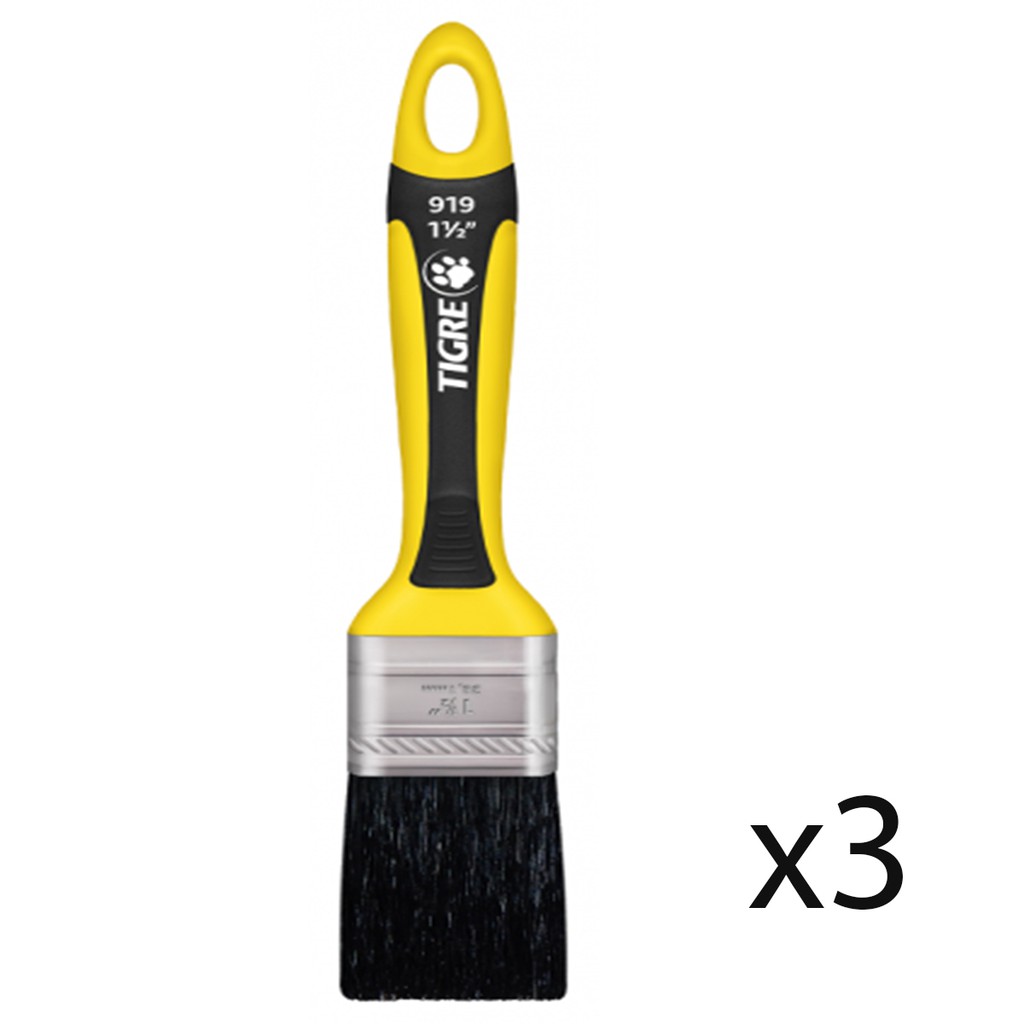 Kit 3 Trincha Para Pintura 919 1 1/2 Premium Esmalte Tigre
